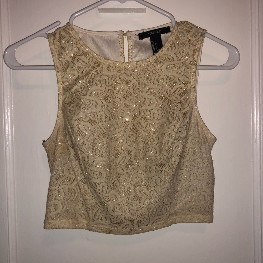 Gold crop top